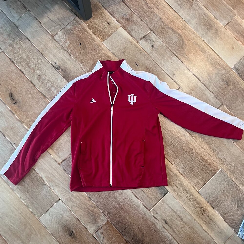 Womens Red Adidas IU Full Zip Long Sleeve Jacket, Size XL